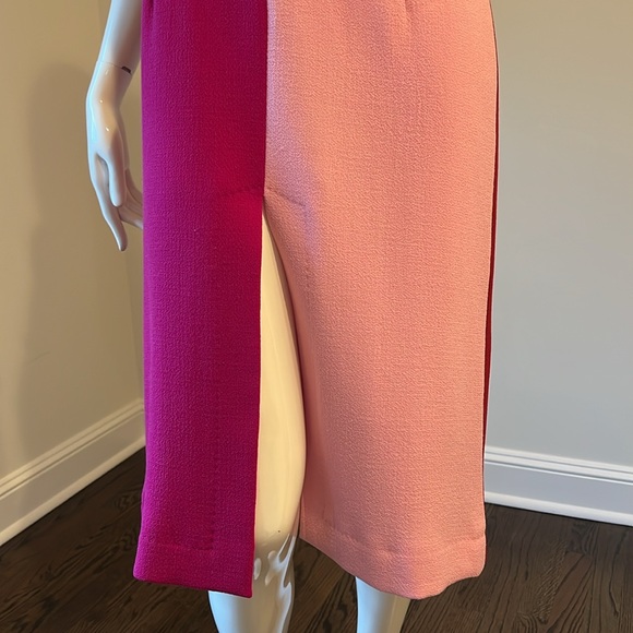 Authentic Dolce & Gabbana wool Knee-Length pink and red color block dress - Picture 5 of 6